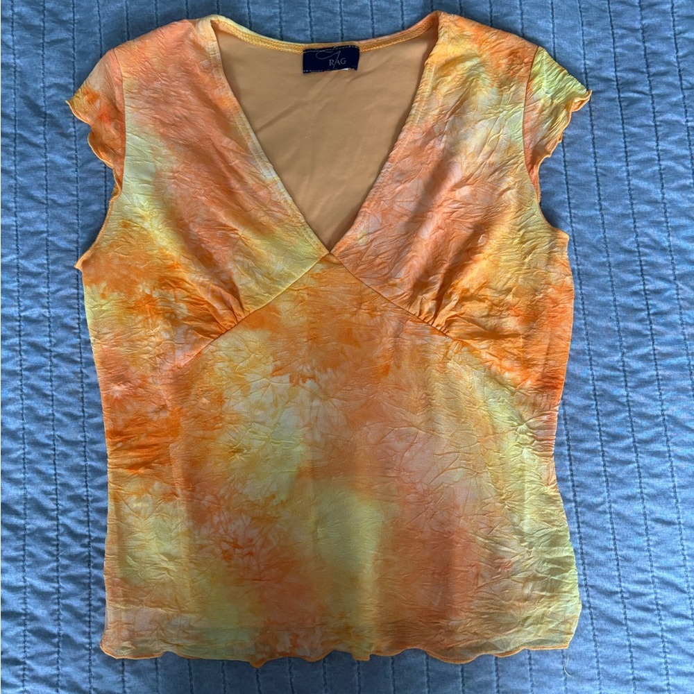 Rag Vintage Sunny Tie-Dye V-Neck Blouse